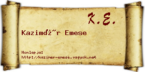 Kazimér Emese névjegykártya